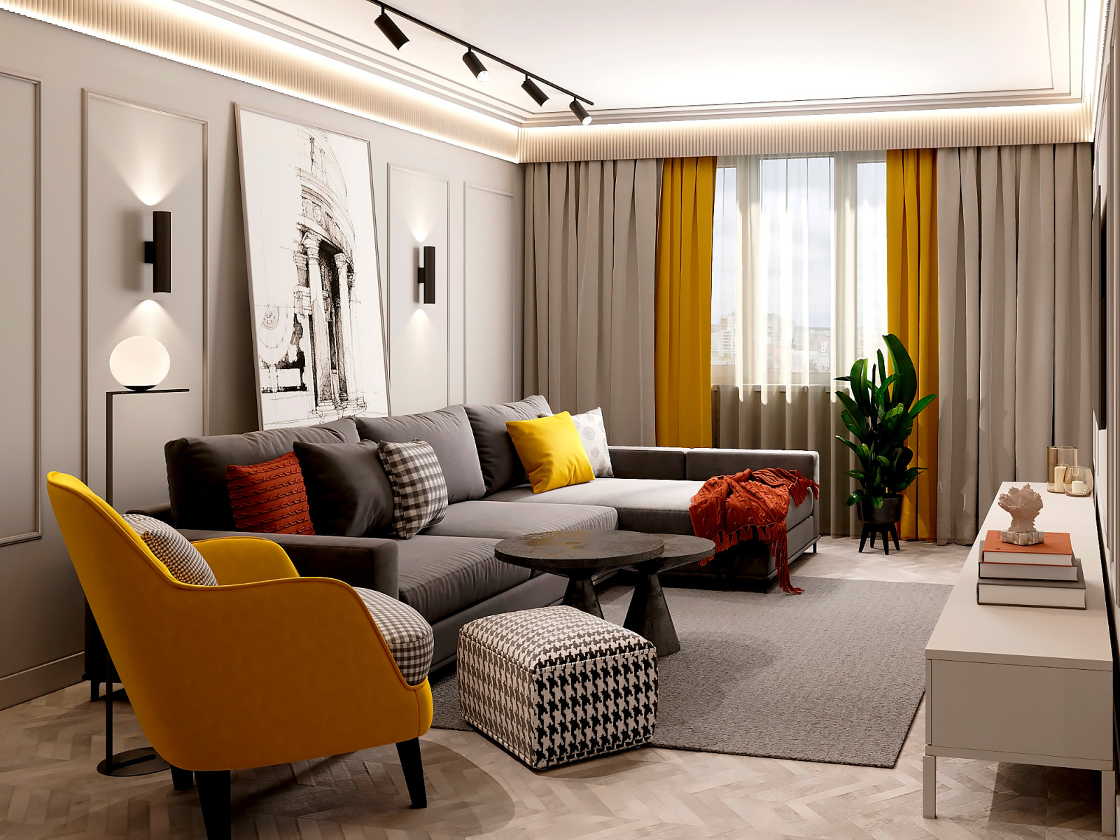 гостиная с элементами классики