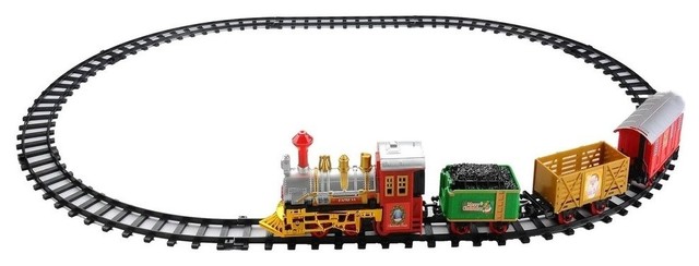 animated christmas train set
