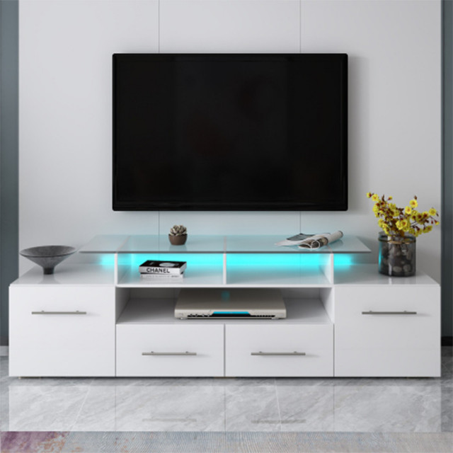 Universal Entertainment Center white modern TV benches Modern