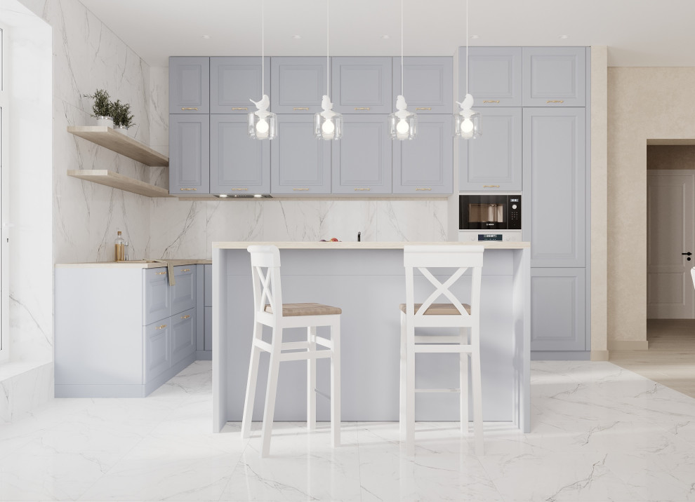 Кухня-гостиная в классическом стиле