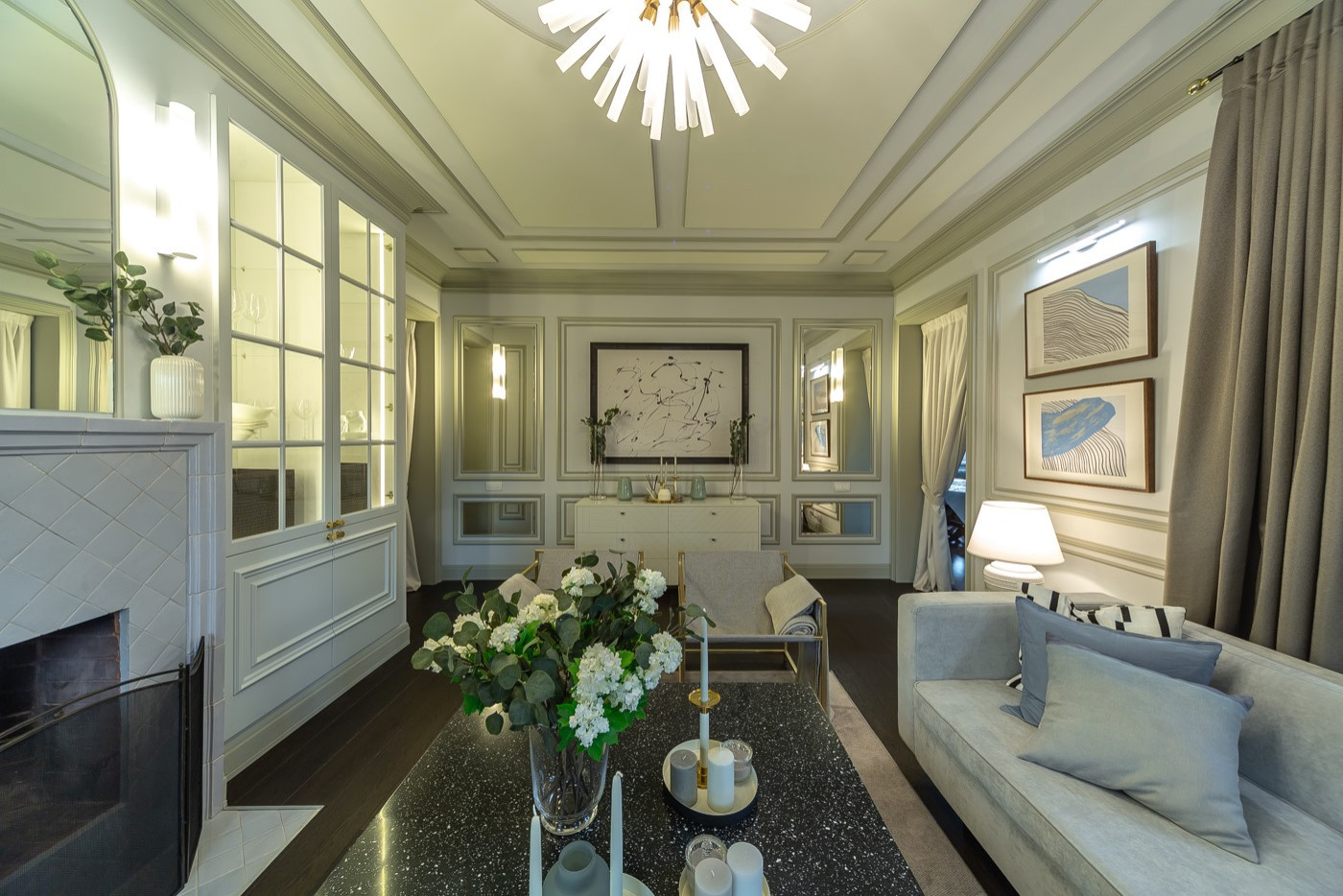 Гостиная с стиле американской классики