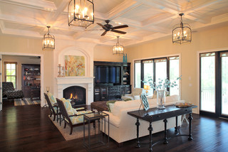 Bayshore Estates Custom Home mediterranean-living-room