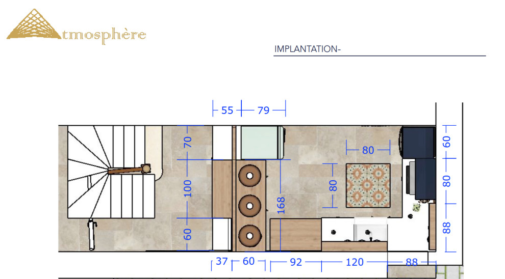 Plan d’implantation cuisine sur mesure