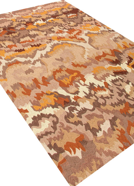 Hand-Tufted Durable Wool Taupe/Yellow Area Rug (5 x 8)