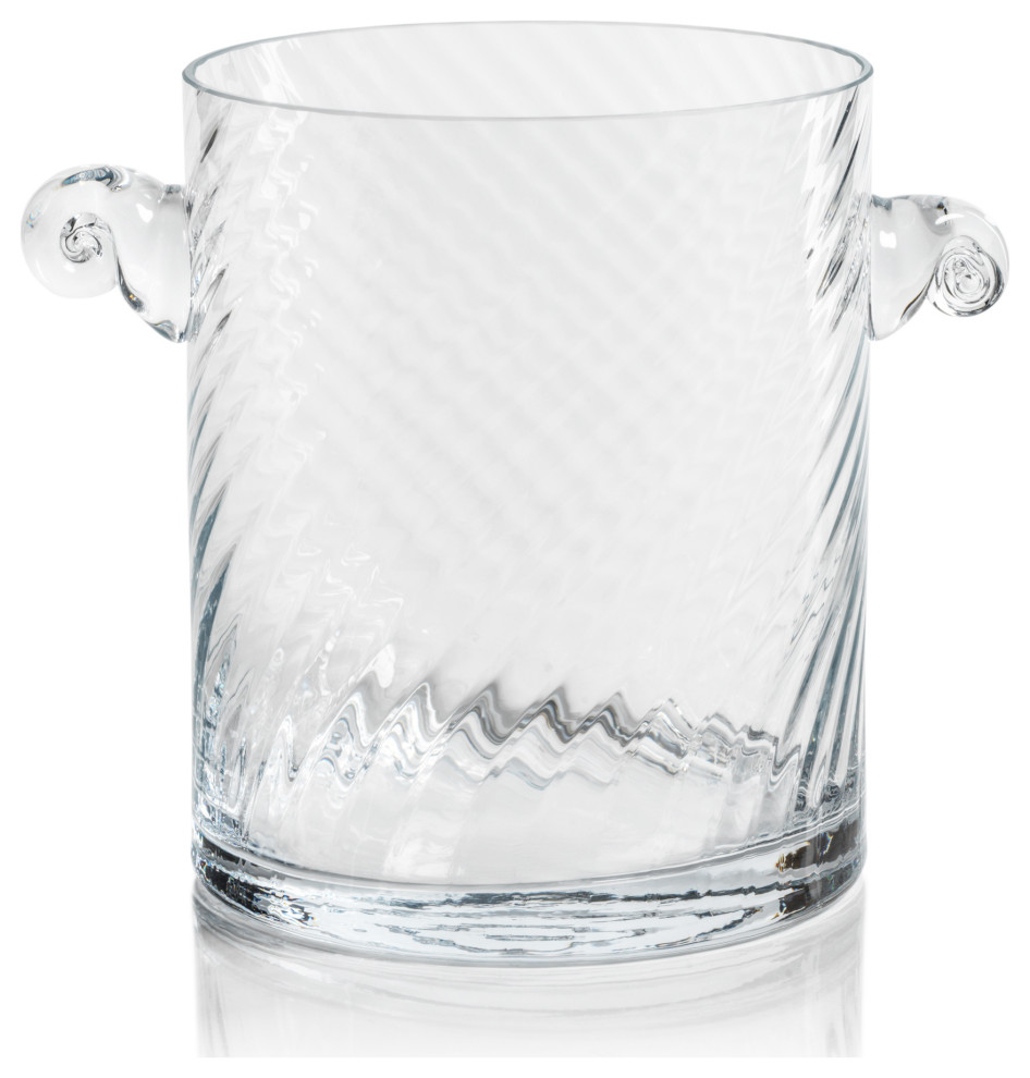 Harrow Swirl Glass Ice Bucket, Large Ice Tools And Buckets by Zodax Houzz