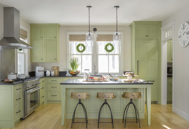 New This Week 4 Refreshing Kitchens With Green Cabinets