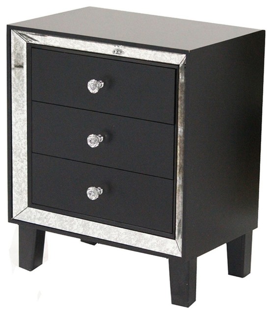 Bon Marche 3 Drawer Accent Cabinet With Mirror Accents Bon Marche 3 Drawer Accent Cabinet With Mirror Accents Transitional Chests And Cabinets By Virventures