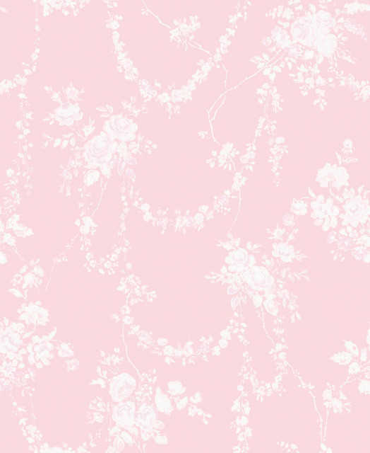 Chandelier Gates Easter Pink Floral Drape Wallpaper, Swatch ...