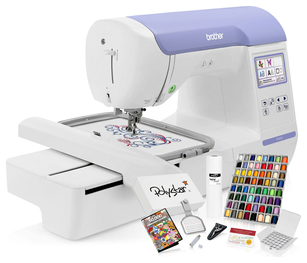Brother PE800 Embroidery Machine, Grand Slam Package Contemporary
