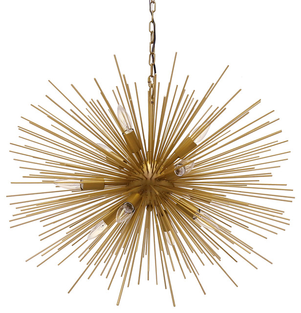 Gold Sputnik Chandelier Designs Elle B Emme Starburst 12 Light Brushed Gold Sputnik Chandelier