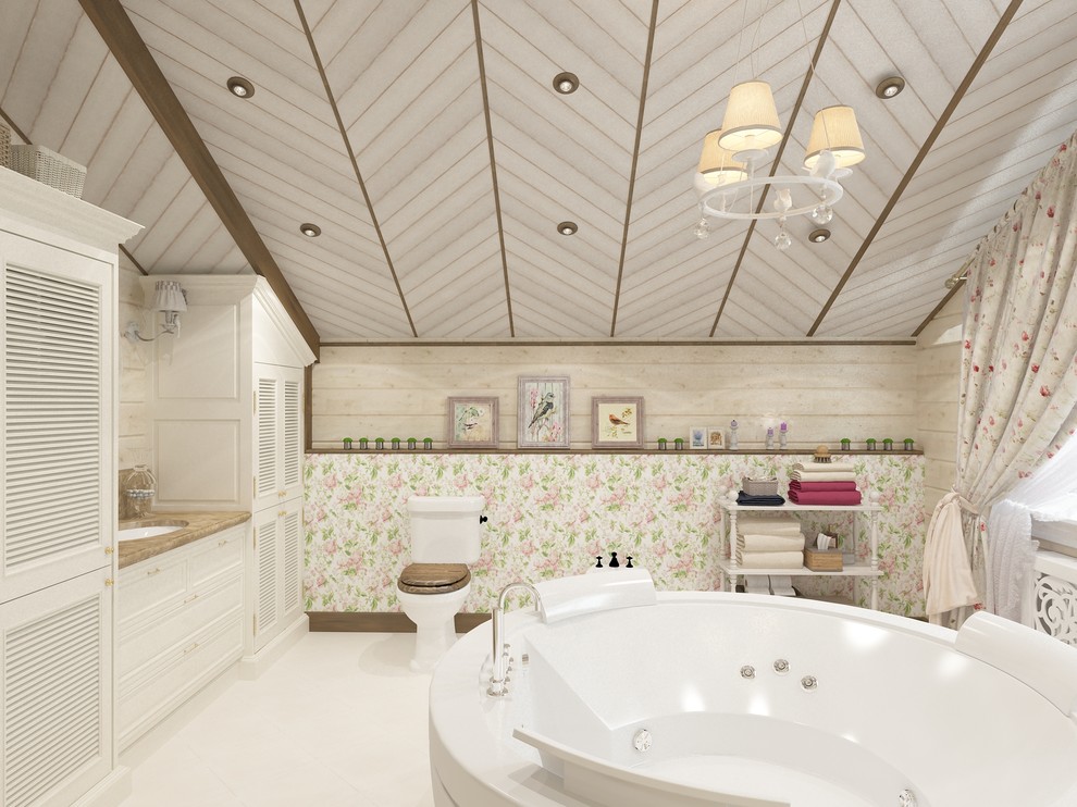 Прованс в клееном брусе. Санузлы