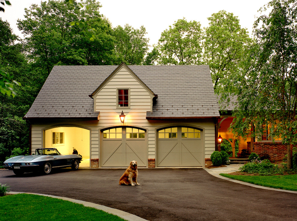 Inspiration for a traditional attached three-car garage in DC Metro.