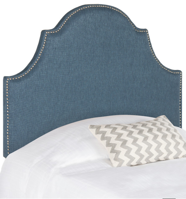 Safavieh Hallmar Denim Blue Headboard, Navy Transitional Headboards