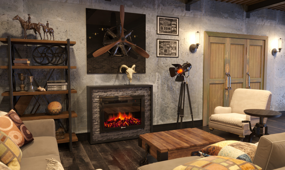 Гостиная с камином Electrolux