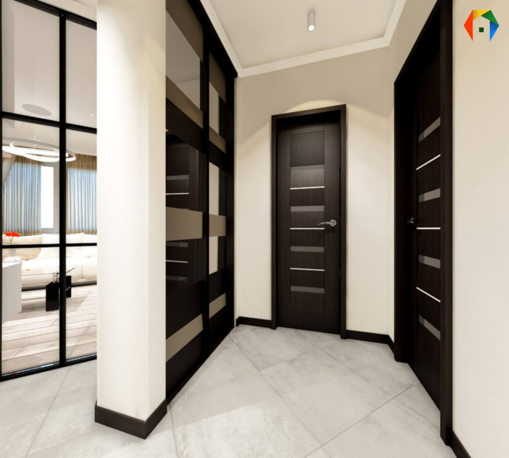 Сколковская. Дизайн-проект 3-комнатной квартиры, с коллажами и визуализацией в О