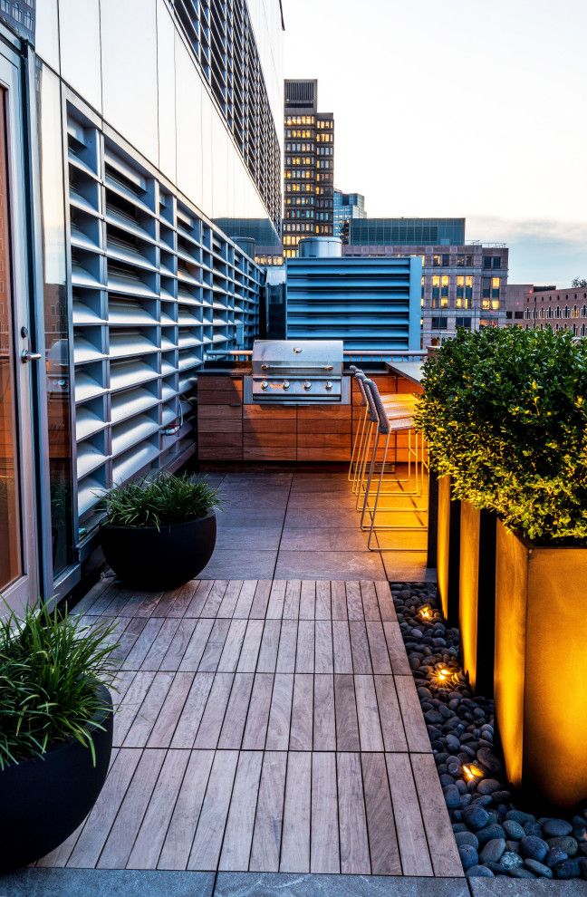 This is an example of a modern balcony in Boston.
