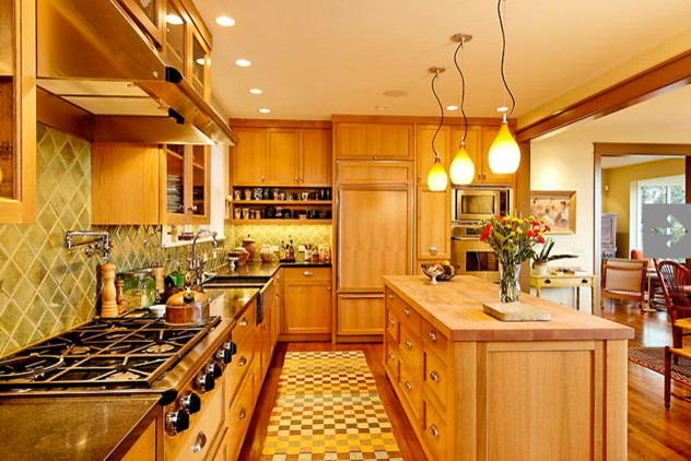 Example of a mid-sized transitional kitchen design in Seattle