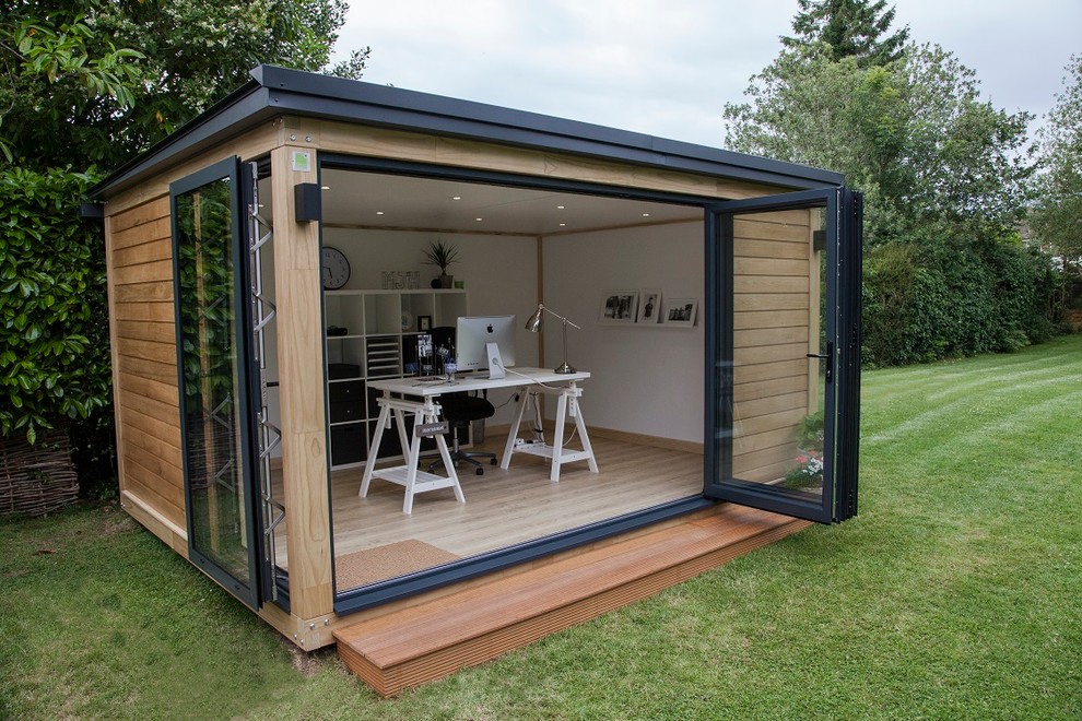 Mid-sized contemporary shed and granny flat in West Midlands.
