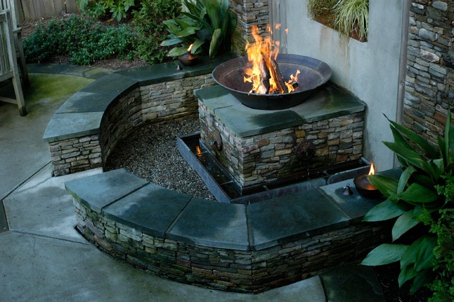 Combination Water And Fire Pit, Combination Fire Pit Water Fountain