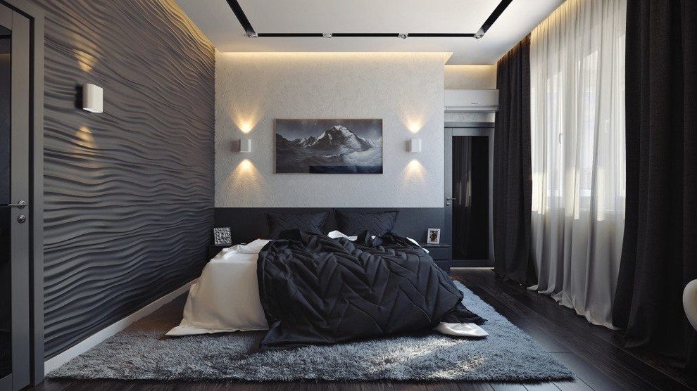Дизайн интерьера спальни: эффектная контрастность