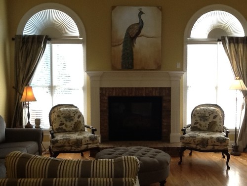 Opinion on Peacock Art over fireplace Hi
