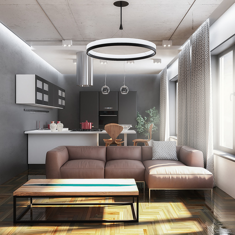 Идея гостиной в темном стиле