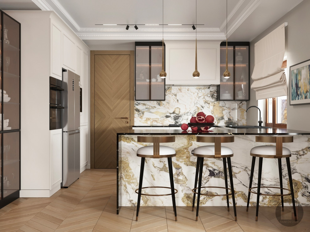 Стильная гостиная в неоклассике