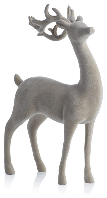 flocked deer figurine