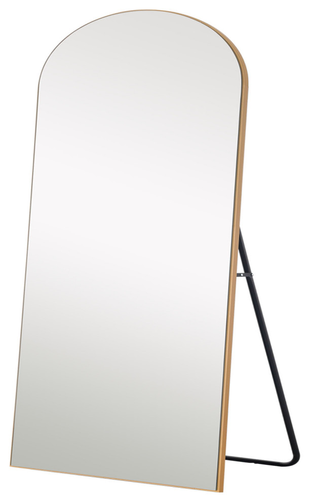 Gold Arched Mirror With Stand
