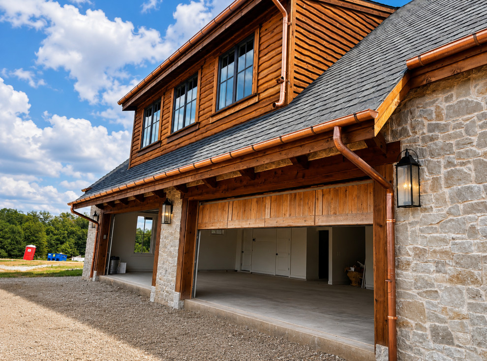 Custom Luxury home featuring hand crafted timber beams