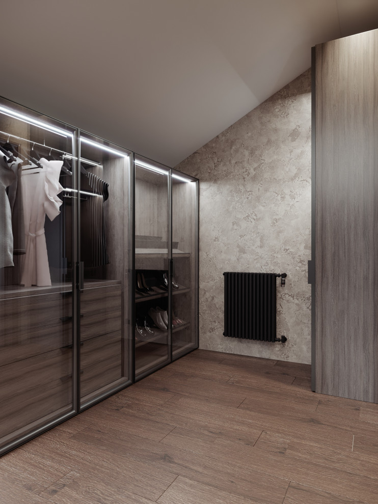 Спальня загородного дома с гардеробной, 29 кв.м