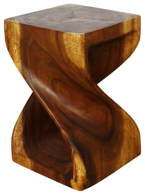 Haussmann® Original Wood Twist Stool 12 X 12 X 18 In High Walnut Oil