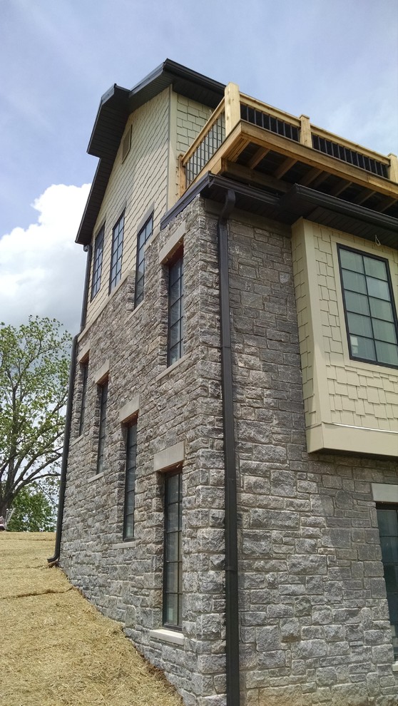 Rustic exterior home idea in Chicago