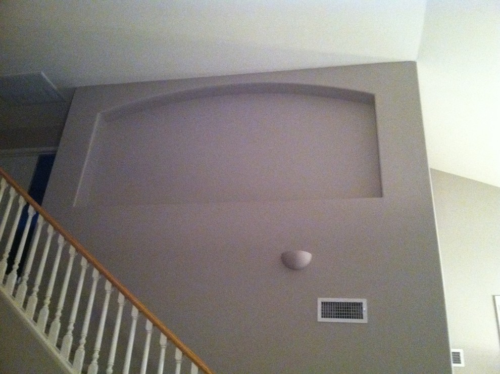 Huge wall cut out in stairway