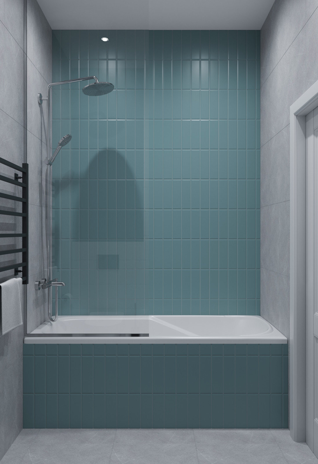 Ванная в голубых оттенках