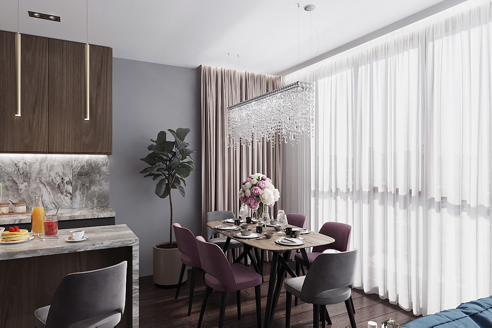 Дизайн кухни-гостиной с современном стиле