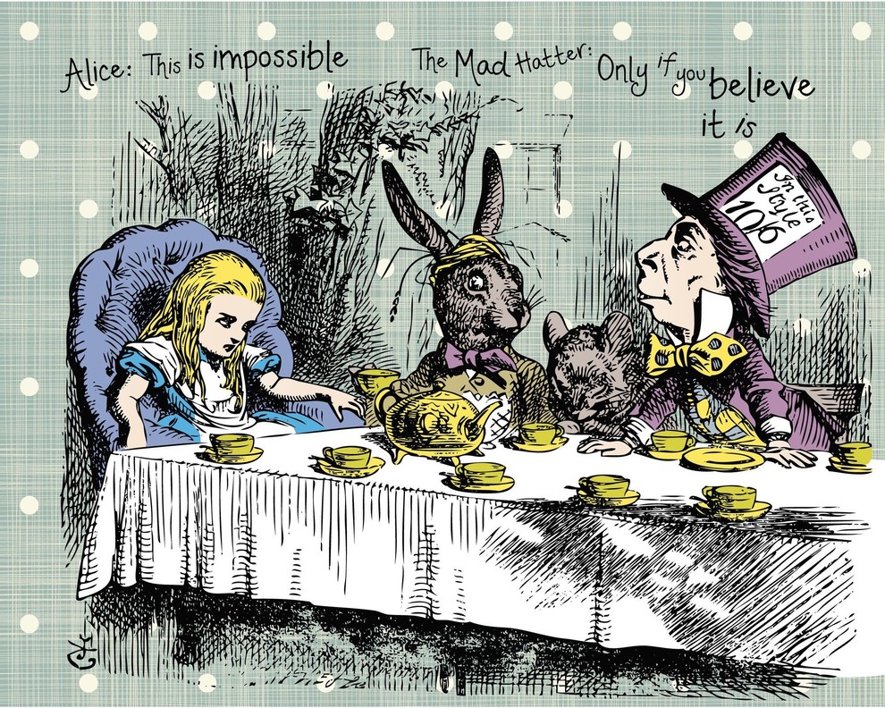 Alice in Wonderland Tea Party Wall Mural Victorian