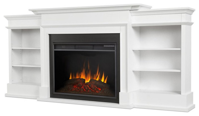 Real Flame Ashton Grand Modern Wood Electric Fireplace TV Stand in White