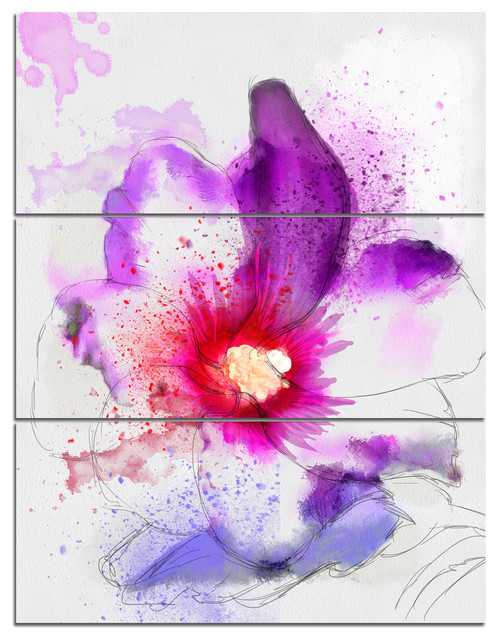 Beautiful Pink Flower Watercolor, Floral Canvas Art Print, 28x36, 3 ...