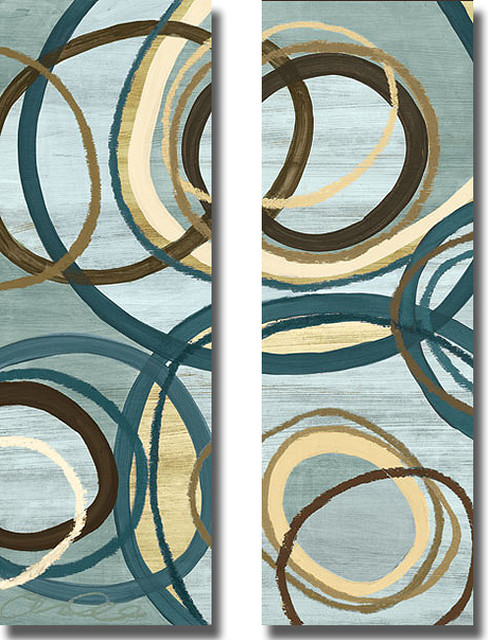 Jeni Lee 'Tuesday Blue Panel I and II' 2-piece Canvas Art Set