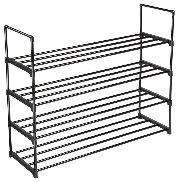4 Tier Metal Shoe Rack Shelf 20 Pairs Storage Organizer Holder Stand Entryway Transitional Shoe Storage By Yescom