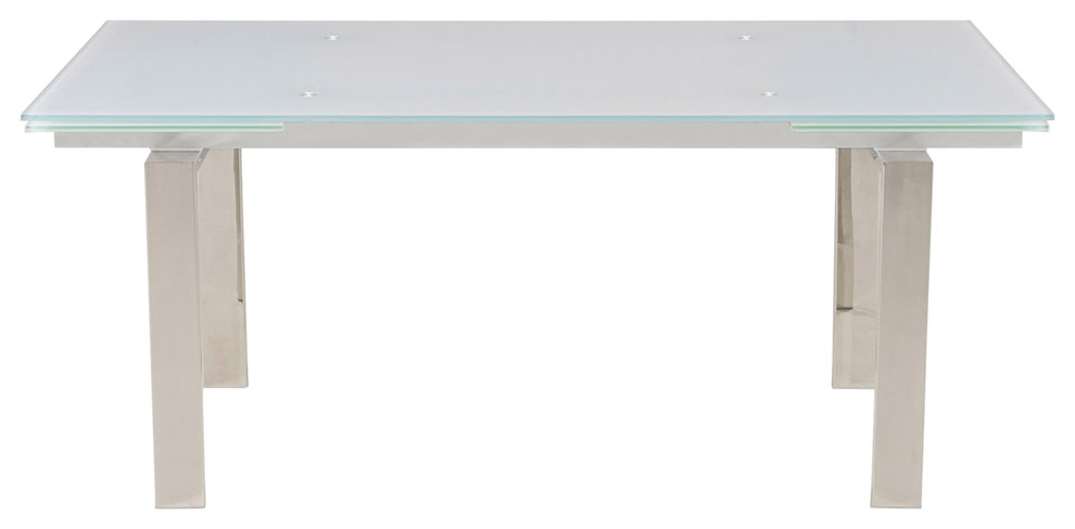 Montez White Glass Extendable Dining Table - Contemporary - Dining