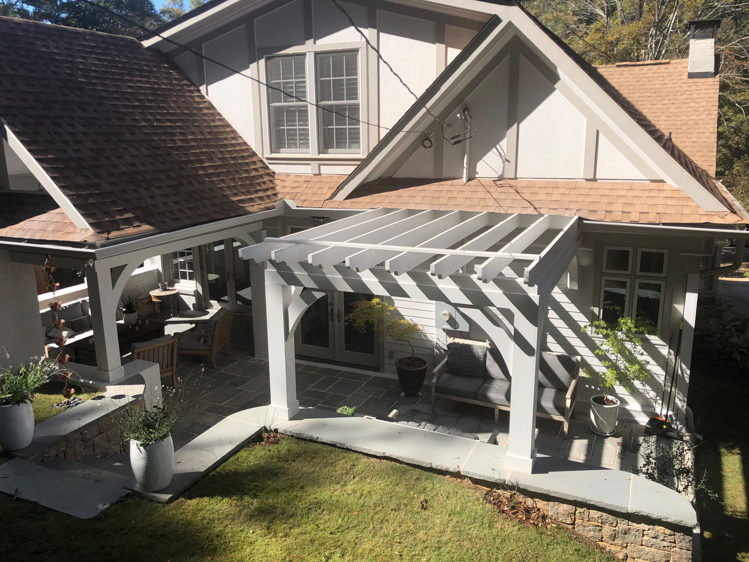 Back Patio and Porch with Fireplace