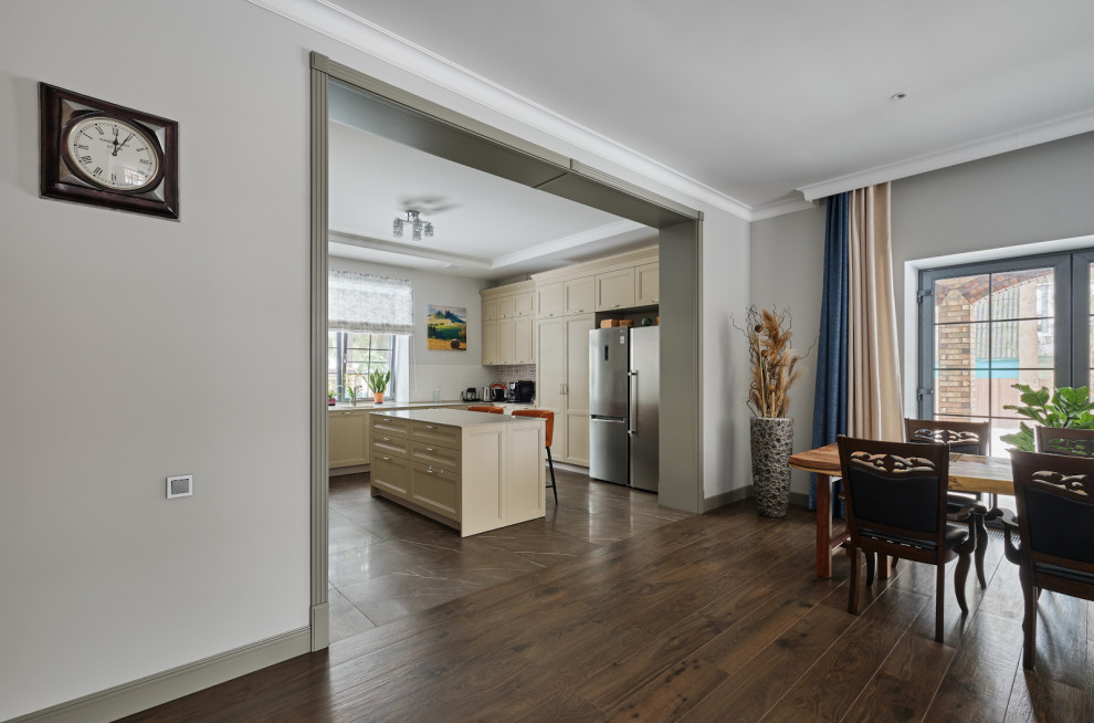 Кантри Ral 7030 в интерьере дома