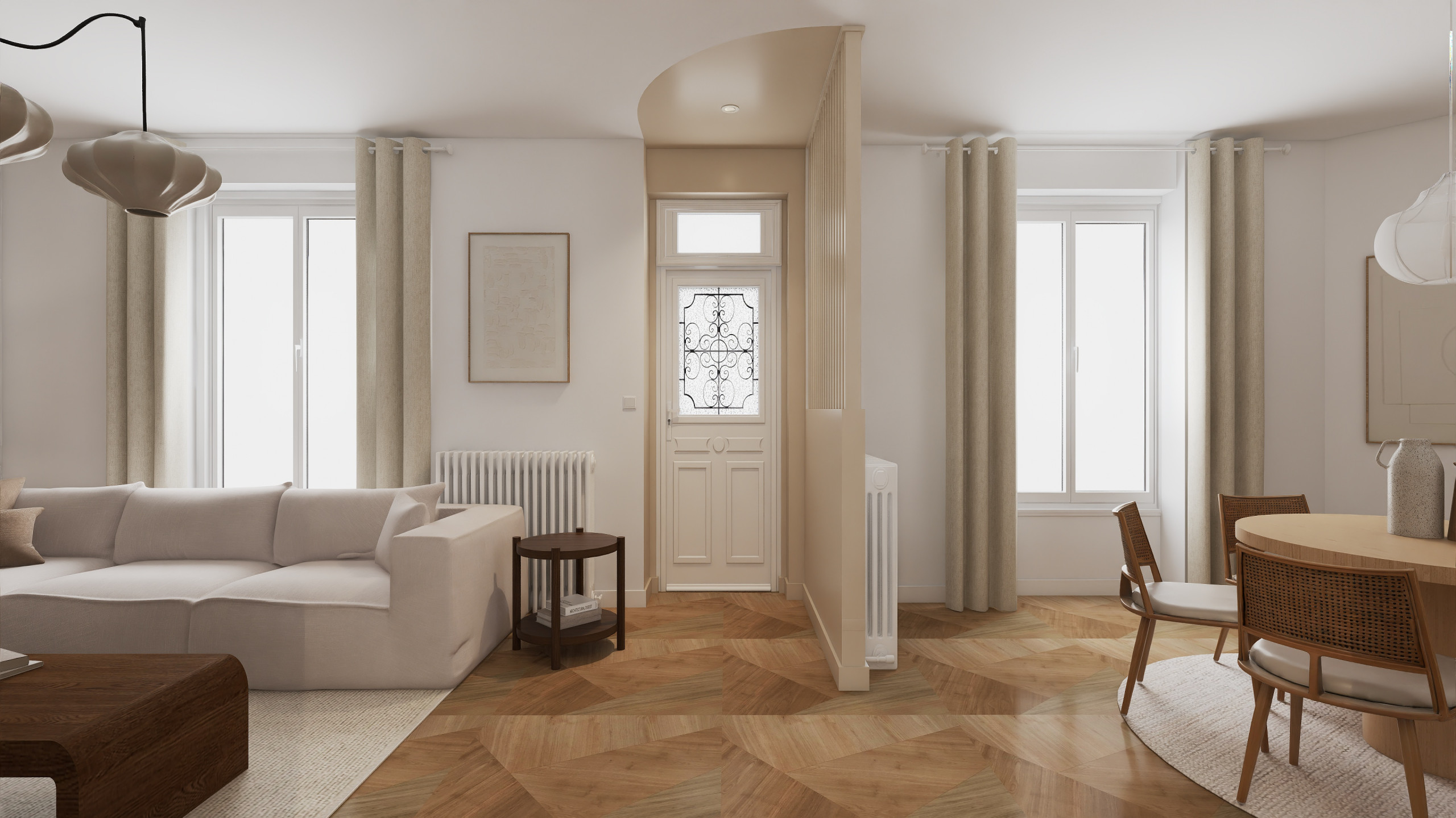 Projet Foch - pièce de vie et cuisine