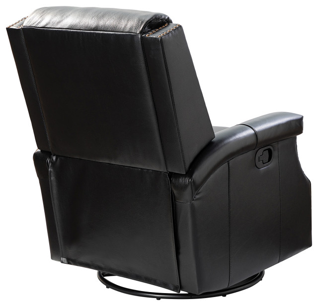 Genuine Leather Swivel Rocker Recliner, Set of 2 - Transitional ...