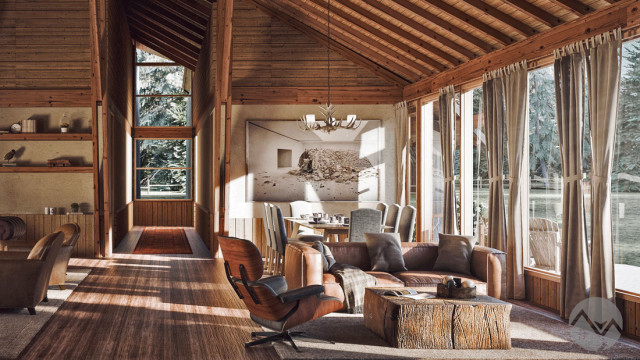 Cabin Design Rendering rustic-rendering