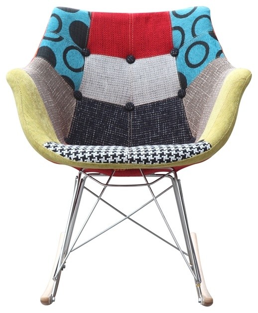 Fine Mod Imports Ginger Rocker Arm Chair Midcentury Rocking