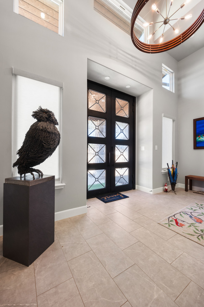 Entryway - transitional entryway idea in Austin