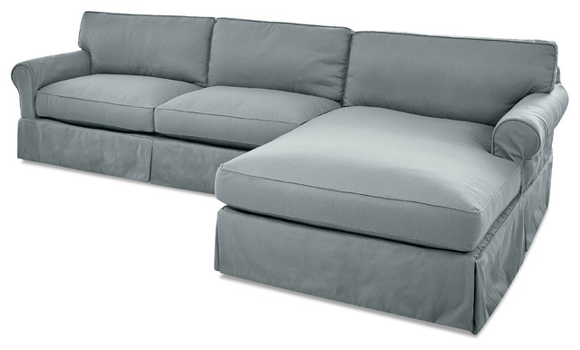 Avenue 405 Olivia Down Blend Sofa Chaise Sectional Spa Blue
